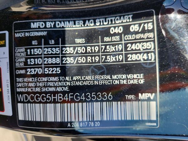 2015 MERCEDES-BENZ GLK GLK350