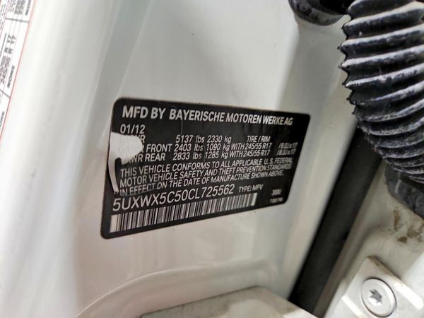 2012 BMW X3 — VINS