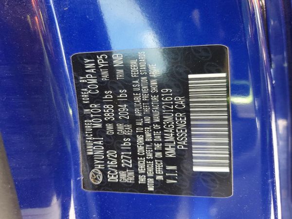 2021 HYUNDAI ELANTRA Blue — VINS