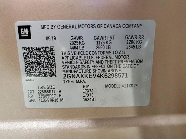 2019 CHEVROLET EQUINOX LT (1LT)