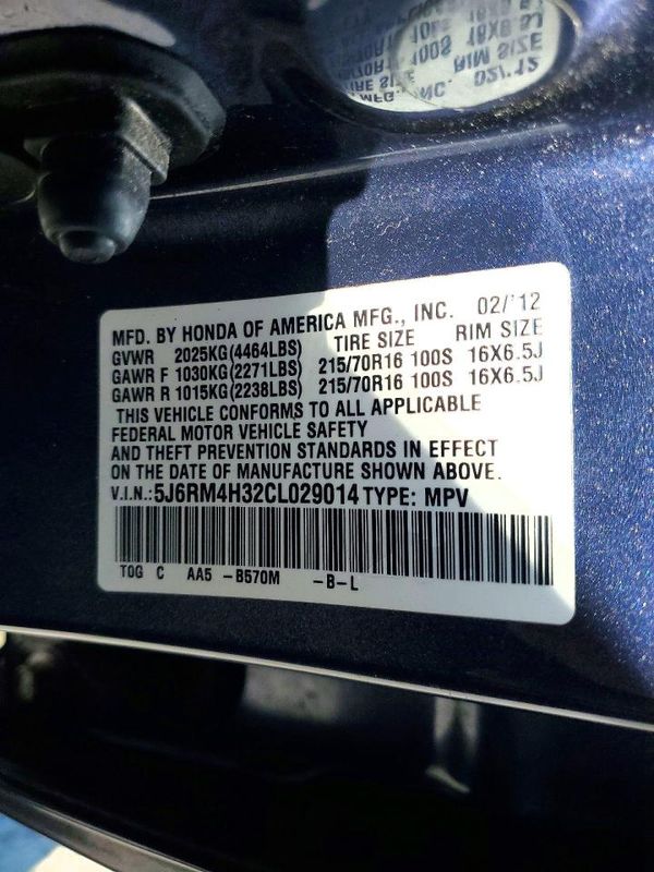 2012 HONDA CRV LX