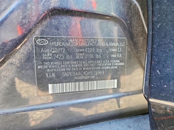 2013 HYUNDAI SONATA — VINS
