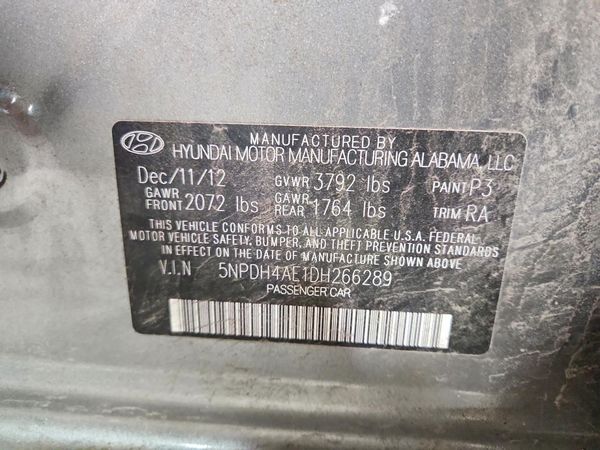 2013 HYUNDAI ELANTRA — VINS