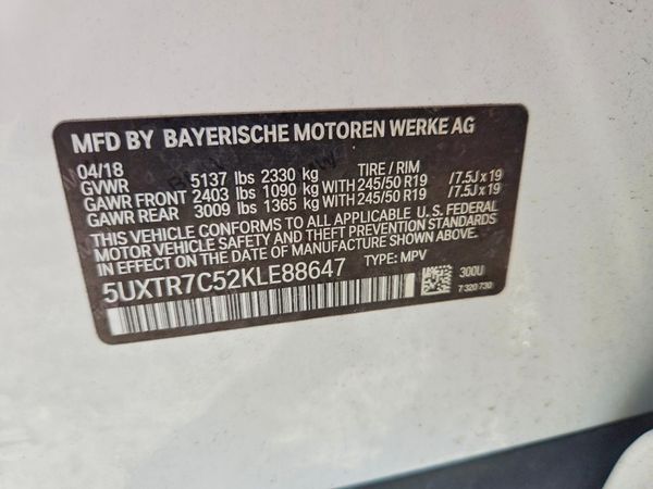 2019 BMW X3 — VINS