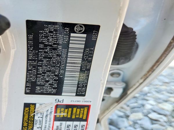 2012 TOYOTA CAMRY — VINS
