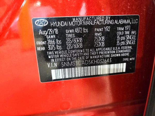 2019 HYUNDAI SANTA FE SEL, SEL Plus