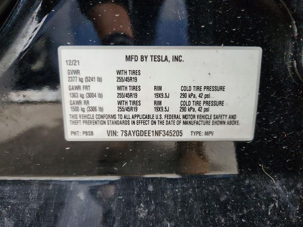 2022 TESLA MODEL Y