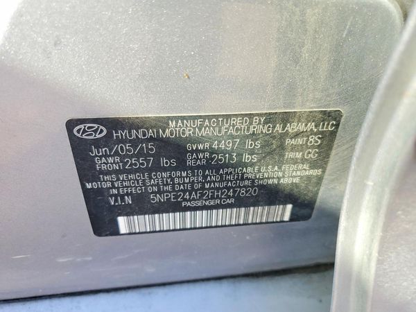 2015 HYUNDAI SONATA — VINS