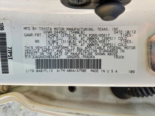 2013 TOYOTA TACOMA Delux — VINS