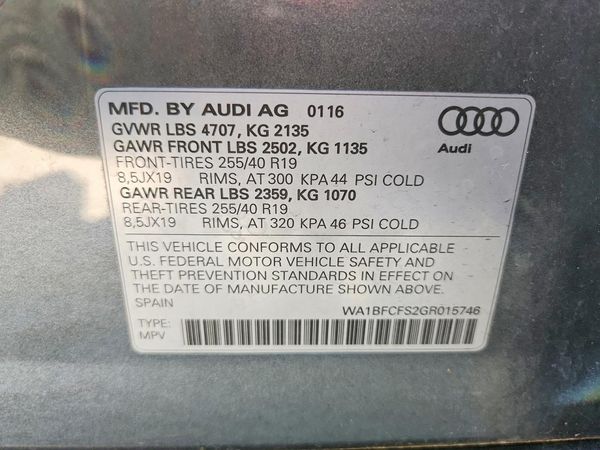 2016 AUDI Q3 — VINS