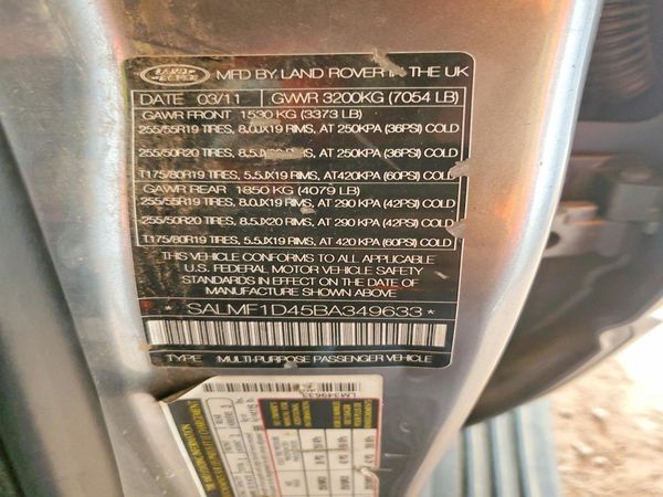 2012 LAND ROVER RANGEROVER HSE w/Luxury Pack — VINS