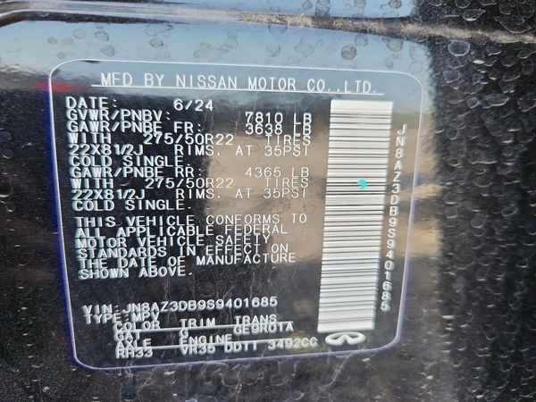 2025 INFINITI QX80 — VINS