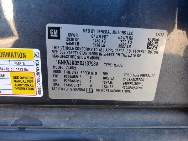 2013 CHEVROLET TRAVERSE 2LT