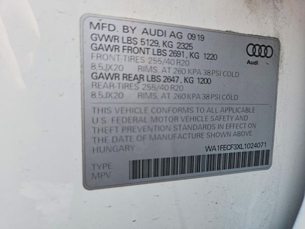 2020 AUDI Q3 — VINS