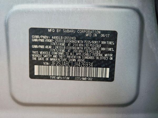 2018 SUBARU FORESTER Base P