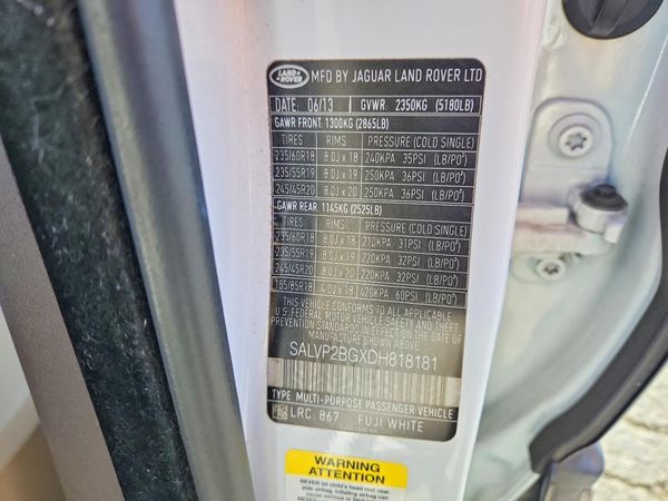 2013 LAND ROVER RANGEROVER Pure Plus — VINS