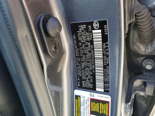 2012 TOYOTA CAMRY — VINS