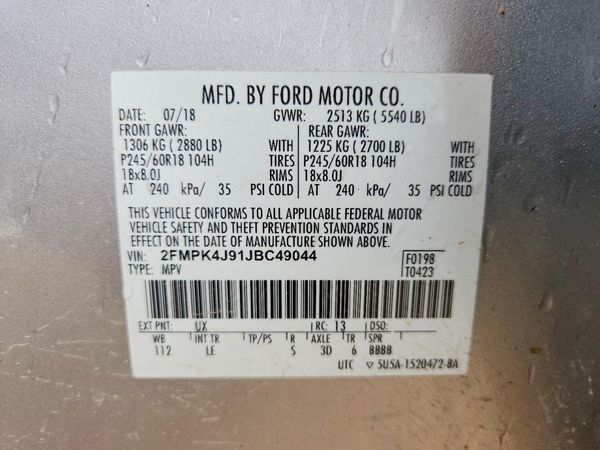 2018 FORD EDGE SEL