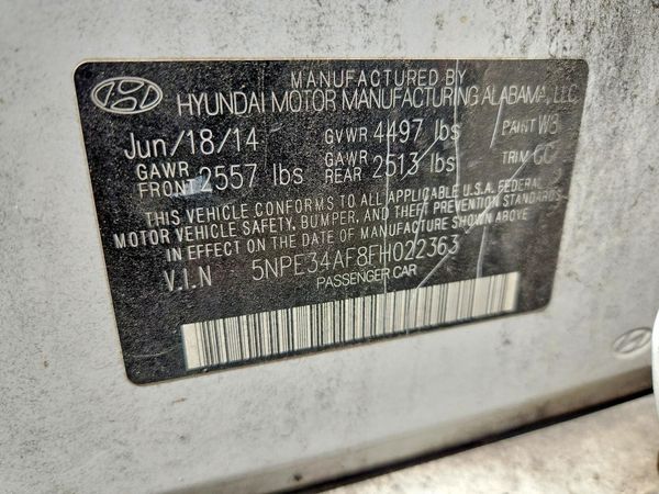 2015 HYUNDAI SONATA — VINS