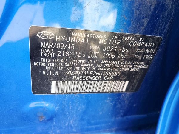 2017 HYUNDAI ELANTRA SE Base — VINS