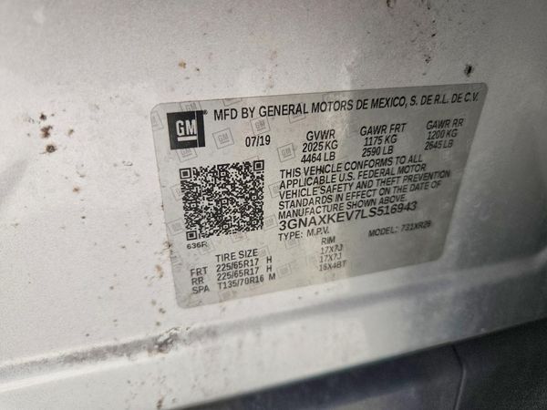 2020 CHEVROLET EQUINOX LT (1LT) — VINS