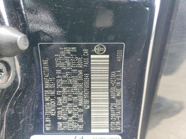 2015 TOYOTA CAMRY — VINS