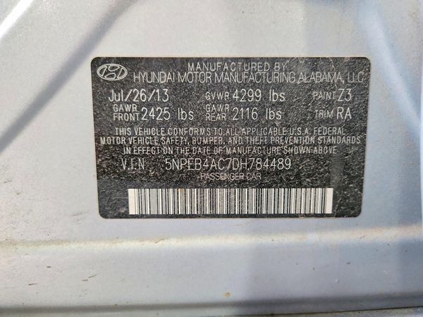 2013 HYUNDAI SONATA GLS/ GLS Popular — VINS