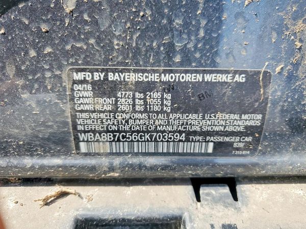 2016 BMW 340 xDrive — VINS