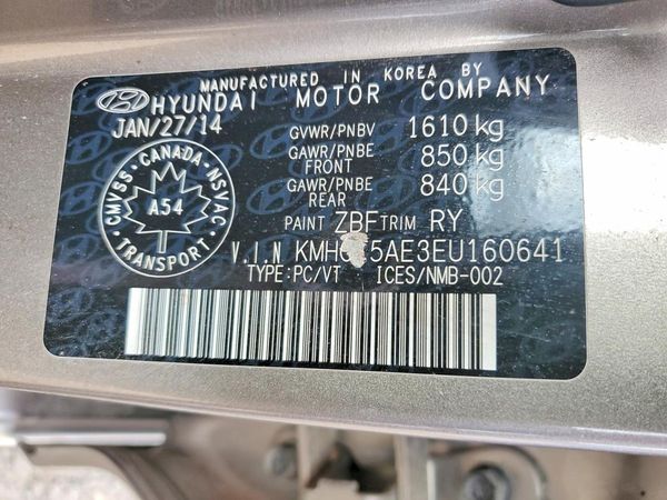 2014 HYUNDAI ACCENT 5DR GS / 4DR GLS — VINS