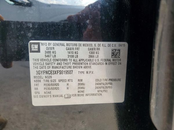 2015 CADILLAC SRX Performance — VINS
