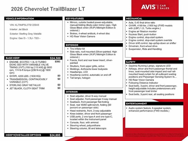 2026 CHEVROLET TRAILBLAZE LT