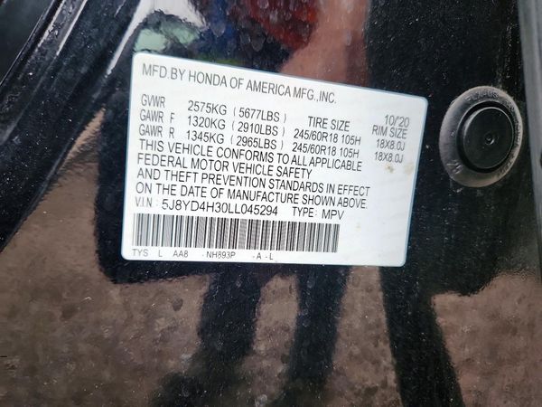 2020 ACURA MDX — VINS