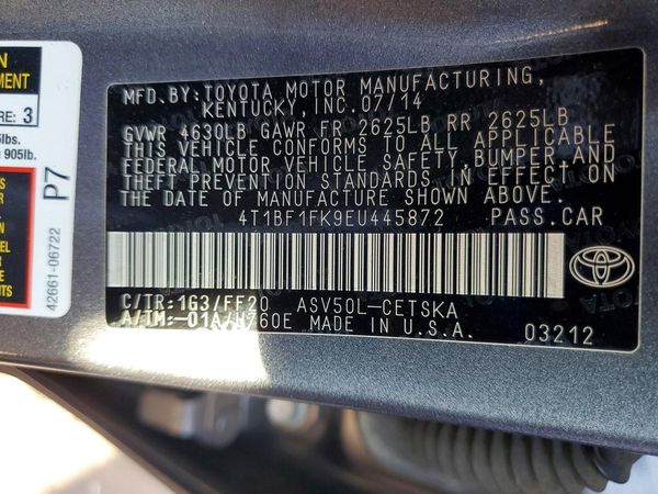 2014 TOYOTA CAMRY