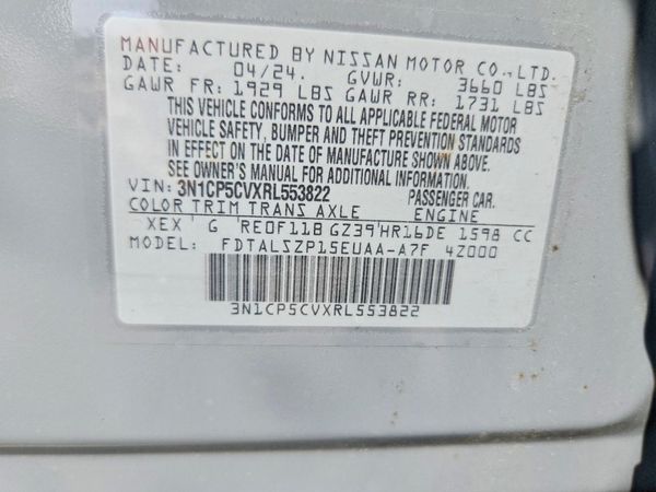 2024 NISSAN KICKS — VINS
