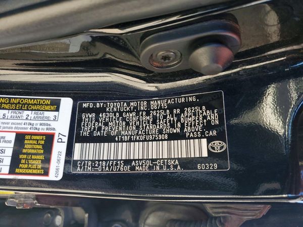 2015 TOYOTA CAMRY — VINS