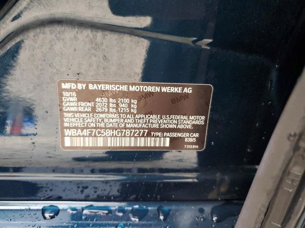 2017 BMW 430I GC — VINS