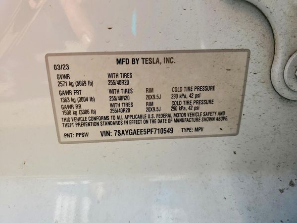 2023 TESLA MODEL Y — VINS