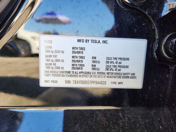 2023 TESLA MODEL Y — VINS