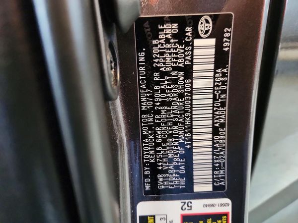 2018 TOYOTA CAMRY L/LE/SE/XLE