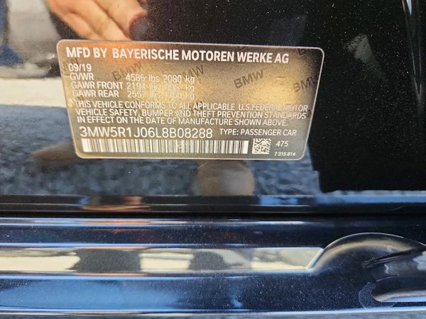 2020 BMW 330I NA — VINS