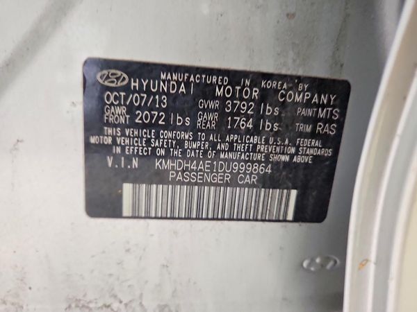 2013 HYUNDAI ELANTRA — VINS