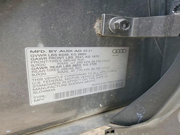 2021 AUDI Q7 — VINS