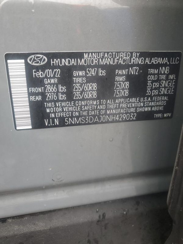 2022 HYUNDAI SANTA FE SEL w/ Premium Pkg