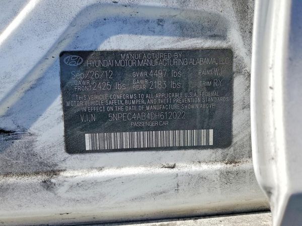 2013 HYUNDAI SONATA — VINS