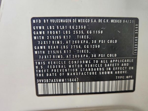 2021 VOLKSWAGEN TIGUAN SE, SE R-Line Black, SEL — VINS