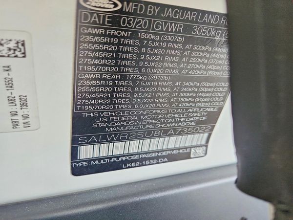 2020 LAND ROVER RANGEROVER HSE