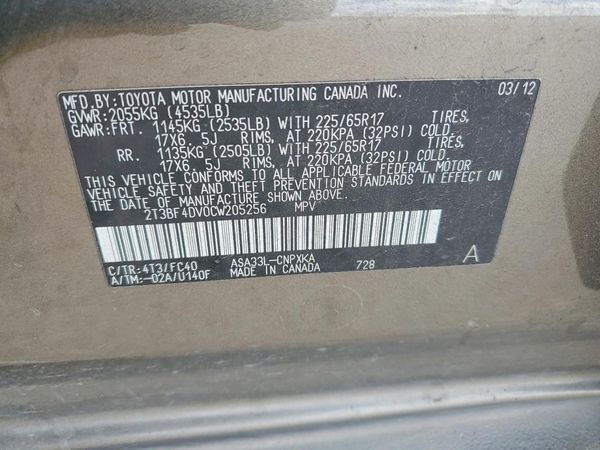 2012 TOYOTA RAV4 Standard