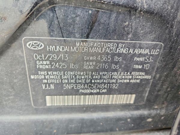 2014 HYUNDAI SONATA GLS/ GLS Popular — VINS