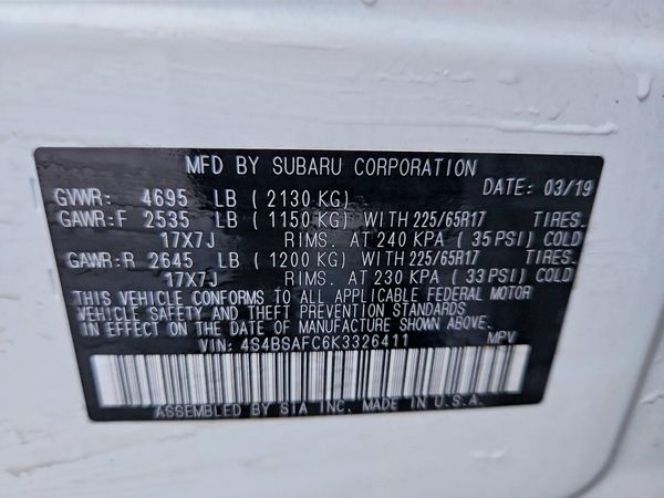 2019 SUBARU OUTBACK Premium+ES