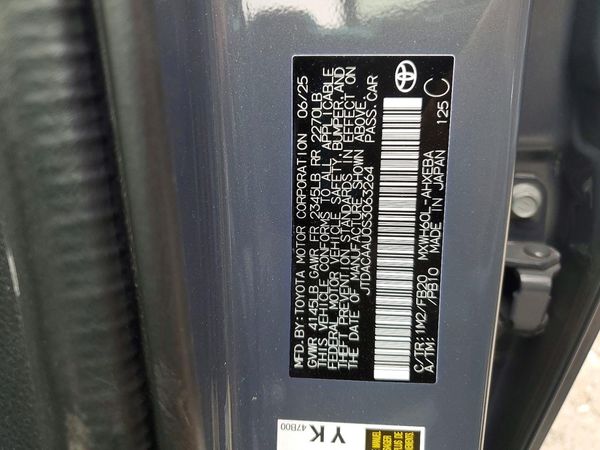 2025 TOYOTA PRIUS — VINS